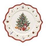 Villeroy und Boch Toy's Delight Platzteller, 35 cm, Premium Porzellan, Weiß/Rot