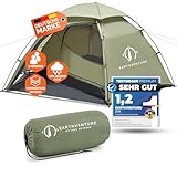 EARTHVENTURE® Camping Zelt 2 Personen wasserdicht - Schneller & Leichter Aufbau -...