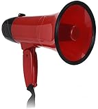 Spetebo Megafon mit 2 Funktionen 20 x 14 cm - Megaphon mit Sirene - Bullhorn...