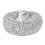 Hundebett Katzenbett Flauschig Rund aus Plüsch - Donut Kuscheliges Hundekissen Hundekorb...