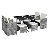 Ribelli Gartenmöbel Set 9-Teilig, Lounge Balkonmöbel aus Polyrattan,...