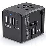 Reiseadapter Weltweit,Reisestecker Adapter Weltweit,Universal Travel Adapter Steckdose mit...