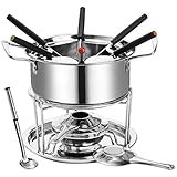 Okllen Edelstahl Fonduetopf Set mit Gabeln, Candy Melting Pot Fondue Set, Käse...