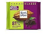 Ritter Sport Die Starke 81 % aus Ghana 100 g, pure Edel-Bitterschokolade aus hochwertigem...