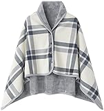 WINKEEY Damen Poncho, Winter Warm Umhang, Strick Cape Cardigan Für Frauen, Wrap Open...