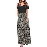 EMATOP Maxikleider Damen Kurzarm Sommerkleid Sexy Schulterfrei Maxi Kleider Vintage...