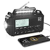 DAB/DAB+/UKW Digitalradio mit Eingebaute 5000mAh Akku Solar Radio Notfallradio...