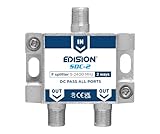 EDISION SDC-2 SAT-Verteiler Splitter 2-Fach geignet für TV, Satellit, Kabel-Fernseher,...