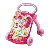 VTech Baby Spiel- und Laufwagen pink – Lauflernwagen mit regulierbarer Geschwindigkeit,...