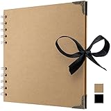 18 x 18 cm Sammelalbum mit 36 braunen Seiten Scrapbook-Album aus dickem Kraftpapier,...