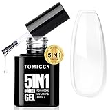 TOMICCA 5 in 1 Aufbaugel für Gelnägel 15ml Clear Builder Nail Gel, UV/LED Gel...