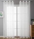 2er Set Ösenvorhänge Transparent »Uni« Gardine HxB 225x140 cm Weiß Stores...