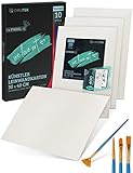 CreaTek - 10er Pack Malkarton 30x40cm [ inkl. 5 Std. Acryl Video Kurs ] malfertig...