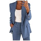 Damen Elegantes Business Anzug Set Karo Zweiteiler Slim Fit Hosenanzug Blazer Hose...