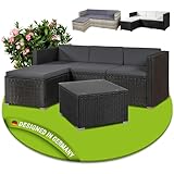 Juskys Polyrattan Lounge Punta Cana M für 3-4 Personen mit 3er Sofa, Sessel,...