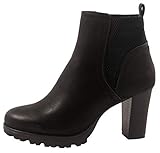 Elara Damen Stiefeletten Ankle Boots Chunkyrayan P 949-GA-Schwarz-38