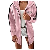 Pianshanzi Kapuzenjacke Lang Damen Kapuze Hoodie Sweatmantel Sportjacke Sweatjacke Hoodie...