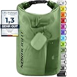 Nordlight Dry Bag 5L Wasserdichter Beutel - (Dunkelgrün) Wasserdichter Packsack...