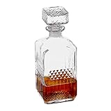 Relaxdays Whisky Karaffe, Glas, Dekanter für Whiskey, Cognac, Rum, Gin, 900 ml,...