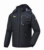 donhobo Herren Fleecejacke Winter Wasserdicht Warme Skijacken Outdoor Winddicht Camping...