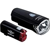 Fahrradlicht LED Set Zündapp ZA.K.50 Fahrradlampe Batterie StVZO Fahrrad Licht (schwarz)