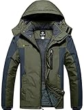 GEMYSE Herren Wasserdichte Berg-Skijacke Winddichte Fleece Outdoor-Winterjacke...