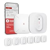 X-Sense Funkvernetzbarer Rauchmelder WLAN, Feuermelder mit Sprachausgabe-Alarm...