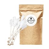 SIVIFOOD Kandiszucker Sticks Natur 25 Stück - Natur Zucker weißer Kandis...