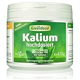 Greenfood Kalium, 250 mg, 360 Tabletten - Nervensystems, Muskelfunktion und...