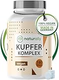 naturally 2mg Kupfer Tabletten - 180 Tabletten, Komplex mit Kupferbisglyzinat,...