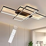 GBLY LED Deckenleuchte Dimmbar Modern Deckenlampe Schwarz Wohnzimmerlampe 88W...