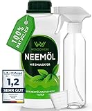 WENDOWERK® Neemöl [1000ml] - Inkl. Sprühflasche und Messbecher - Neemöl mit Emulgator...