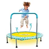 EAQ Trampolin Kinder, Faltbares Kleinkindtrampolin mit verstellbarem Griff,...