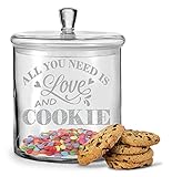 GRAVURZEILE Leonardo Keksglas mit Gravur - All You Need is Love and Cookie -...