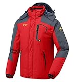 donhobo Herren Winter wasserdichte Winddichte Winterjacke Warme Fleece-Futter...