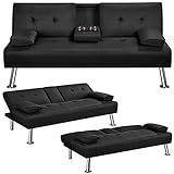 Yaheetech Klappbares Schlafsofa Couch Sofa mit Schlaffunktion Bettsofa mit Großer...