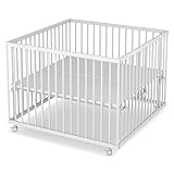 Sämann Laufstall Baby 100x100 cm | TÜV geprüft 2023 | stufenlos höhenverstellbar |...