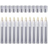 Tsadeer 12 StüCke 6/3 Mm Leer BefüLlbar Lackstift Marker Rund Geneigter Kopf Lackmarker...