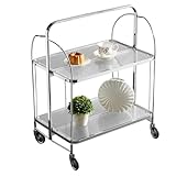 Mobile Storage Folding Trolley, Servierwagen, Dinett Ablagekorb 2 Tier Clear...