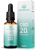 CBD Öl 20% - Premium Hanföl Tropfen mit 20 Prozent Cannabidiol in Hanfsamenöl...