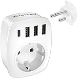 LENCENT Reiseadapter Adapter Schweiz Deutschland Stecker, EU auf CH, Typ-J, Reisestecker...