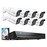 Reolink 4K Überwachungskamera Set, Videoüberwachung mit 8X 8MP PoE IP Kamera und 16CH...