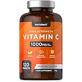 Vitamin C 1000mg Tabletten | 120 zählen | Vegan, keine künstlichen Konservierungsstoffe...