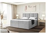 MEBLINI Boxspringbett mit Bettkasten - Gepolstert Doppelbett mit Matratze und Topper -...