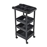 Trolley aus schwarzem Vierkantrohr, Abs Thicken Beauty Trolley,...