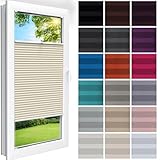 Shadoo Home® - Premium Plissee Mit Bohren NACH MAß | 23 Farben | Breite 30-129cm | Höhe...