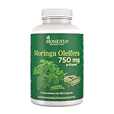 BIOMENTA Moringa Oleifera – 180 vegane Moringa Kapseln hochdosiert mit je 750...