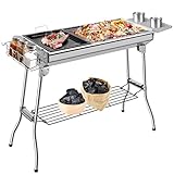 Großer Holzkohlegrill,106*33*72cm,Klappgrill,Camping Grill,Standgrilll aus...