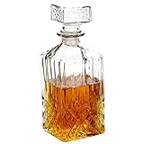 Klassische Glas-Karaffe ca. 900 ml für Whiskey Cognac Brandy Likör, Durchsichtig