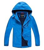 YOUNGSOUL Kinder wasserdichte Regenjacke mit Abnehmbarer Kapuze Mädchen Jungen...